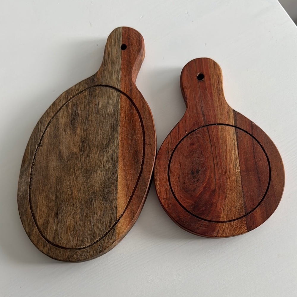 Wooden Mini Cutting Charcuterie Board Set (2)